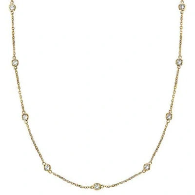 Allurez Lab Diamonds By The Yard Station Necklace 14k In Gold