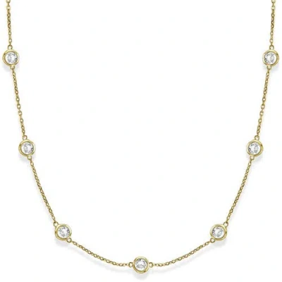 Allurez Lab Diamonds By The Yard Station Necklace 14k In Purple
