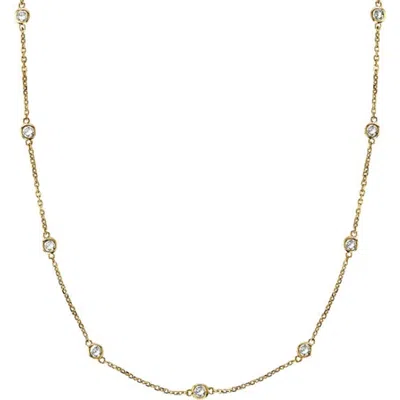 Allurez Lab Diamonds By The Yard Station Necklace 14k In White