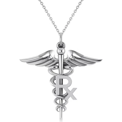 Allurez Medical Rx Pharmacy Symbol Pendant Necklace 14k In Metallic