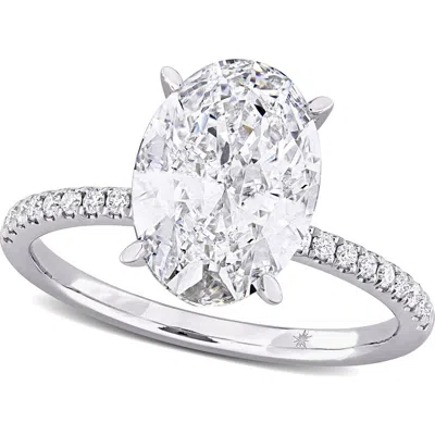 Allurez Oval Cut Lab Diamond Engagement Ring 14k In Metallic