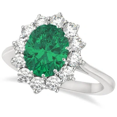 Allurez Oval Gemstone & Diamond Accented Ring In Metallic