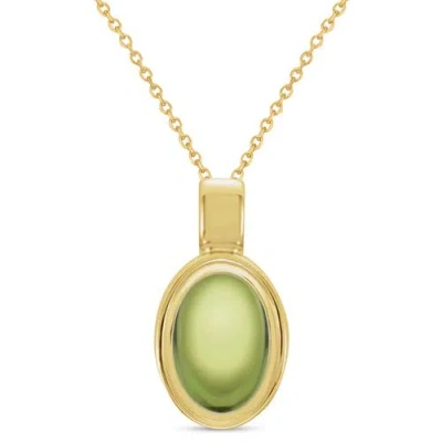 Allurez Oval Natural Cabochon Citrine Pendant Necklace 14k 0.96ct In Gold
