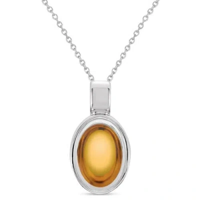 Allurez Oval Natural Cabochon Citrine Pendant Necklace 14k 0.96ct In Neutral