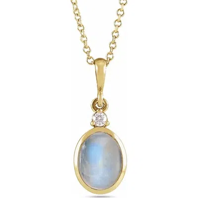 Allurez Oval Natural White Ethiopian Opal & Diamond Pendant Necklace 14k 1.57ct In Multi