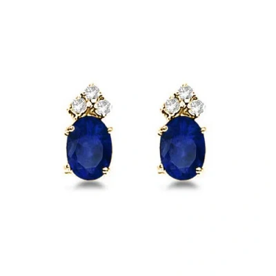 Allurez Oval  Stud Earrings 14k In Blue