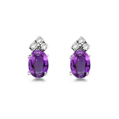 Allurez Oval  Stud Earrings 14k In Purple