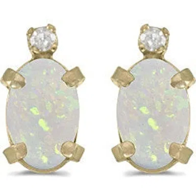 Allurez Oval Studs Earrings 14k In Gold