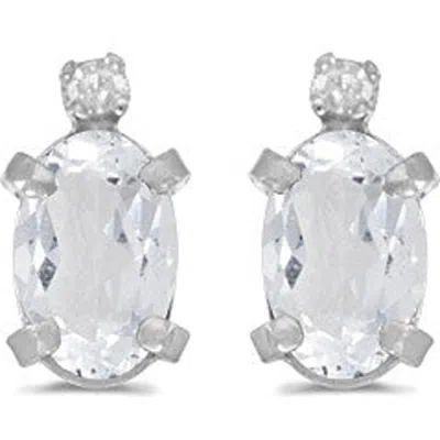 Allurez Oval Studs Earrings 14k In Metallic