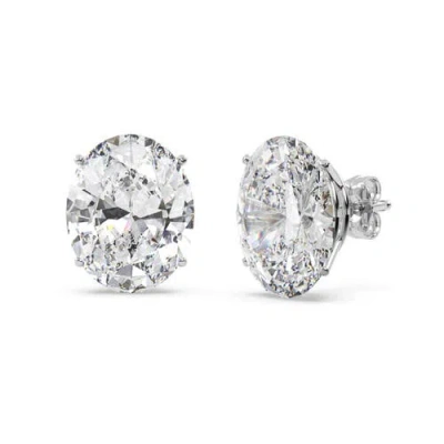 Allurez Oval-cut Diamond Stud Earrings 14kt In Metallic