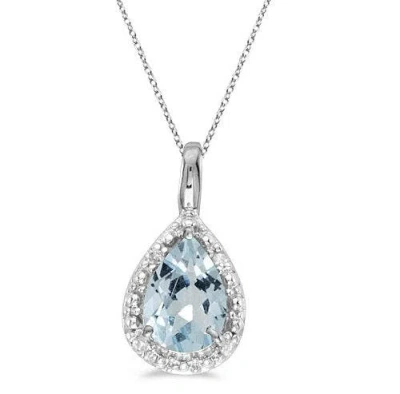 Allurez Pear Shaped Pendant Necklace In Green