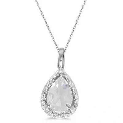 Allurez Pear Shaped Pendant Necklace In Metallic