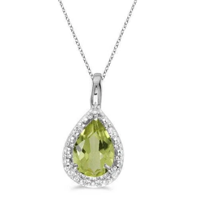 Allurez Pear Shaped Pendant Necklace In Orange