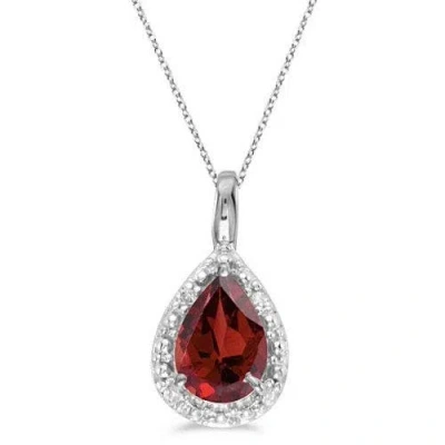 Allurez Pear Shaped Pendant Necklace In Orange