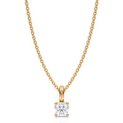 Allurez Round Solitaire Lab Diamond Pendant Necklace 14k Yellow Gold