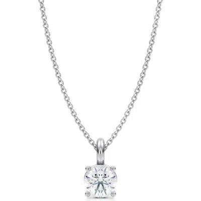 Allurez Round Solitaire Lab Diamond Pendant Necklace 14k Yellow Gold In White Gold