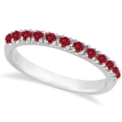 Allurez Ruby Stackable Ring Guard Band 14k In Red
