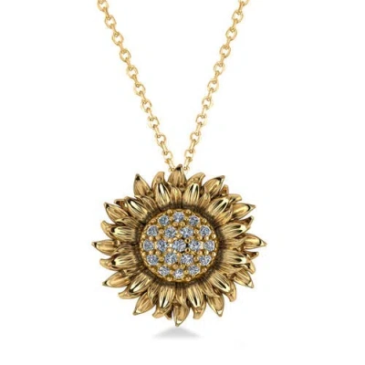 Allurez Sunflower Diamond Pendant Necklace 14k In Pink
