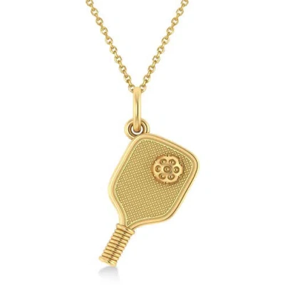 Allurez Womens Pickleball Paddle Pendant Necklace 14k In Gold