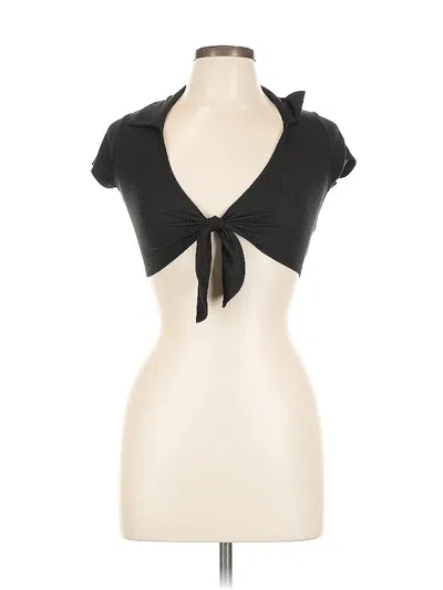 Pre-owned Ally B Short Sleeve Top Black Keyhole Neckline Tops