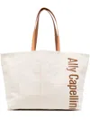 Ally Capellino Large Cleo Canvas Tote Bag In Neutrals