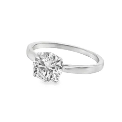 Allyanna Gifts Round Moissanite Ring In Silver