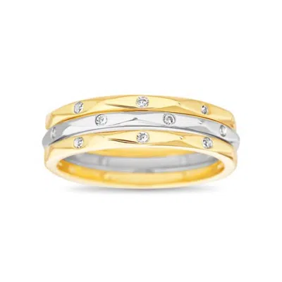 Allyanna Gifts Women's 3 Band Stackable Ring Set In Gold/silver