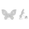 Allyanna Gifts Women's Cubic Zirconia Butterfly Stud Earrings In Sterling Silver In Multi