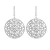Allyanna Gifts Women's Cubic Zirconia Cluster Round Dangling Huggie Earrings In Sterling Silver In Multi