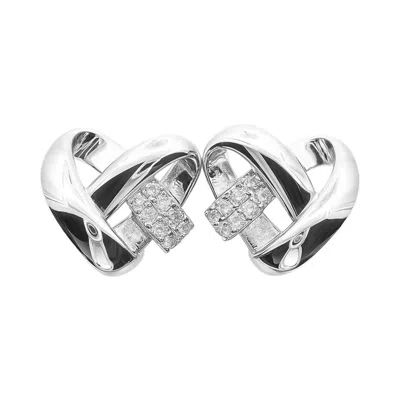 Allyanna Gifts Women's Cubic Zirconia Intertwined Heart Stud Earrings In Sterling Silver