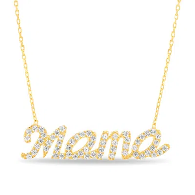 Allyanna Gifts Women's Cubic Zirconia "mama" Necklace In Gold