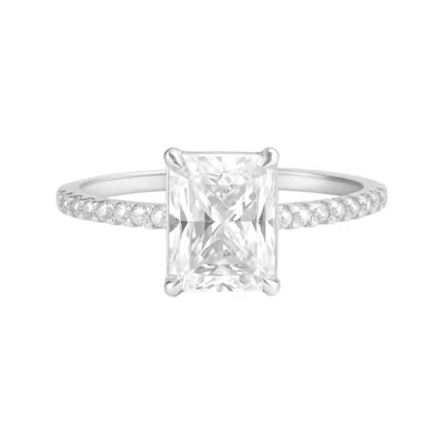 Allyanna Gifts Women's Emerald Cut Moissanite Ring In Sterling Silver