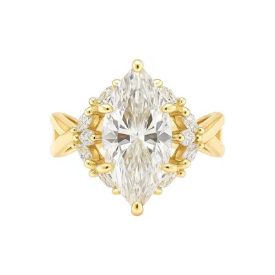 Allyanna Gifts Women's Marquise Moissanite Cluster Ring In Gold In Silver
