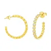Allyanna Gifts Women's Moissanite Bubble Nickel Open Hoop Earrings In Gold In Gold