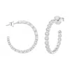Allyanna Gifts Women's Moissanite Bubble Nickel Sized Open Hoop Earrings In Silver In Metallic