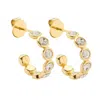 Allyanna Gifts Women's Moissanite Bubble Open Hoop Post Earrings In Gold Plated In Gold