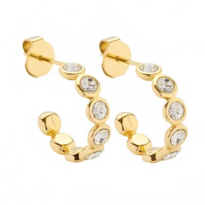 Allyanna Gifts Women's Moissanite Bubble Open Hoop Post Earrings In Gold Plated