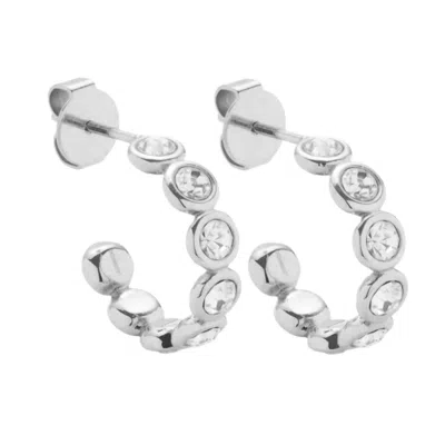 Allyanna Gifts Women's Moissanite Bubble Open Hoop Post Earrings In Silver In Metallic