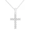 Allyanna Gifts Women's Moissanite Cross Necklace In Silver In Brown