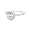 Allyanna Gifts Women's Moissanite Halo Flower Ring In Sterling Silver In Metallic