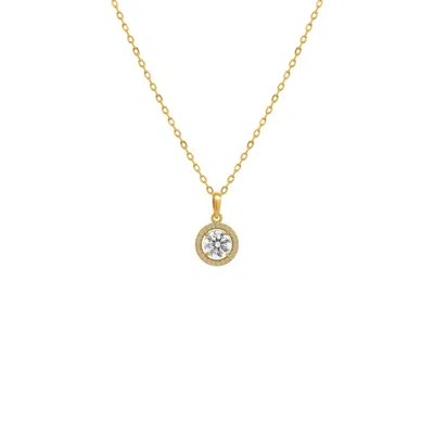 Allyanna Gifts Women's Moissanite Halo Necklace In Gold