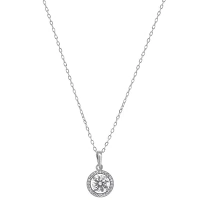 Allyanna Gifts Women's Moissanite Halo Necklace In Silver