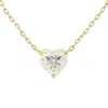 Allyanna Gifts Women's Moissanite Heart Solitaire Necklace In Gold In Gold