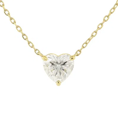 Allyanna Gifts Women's Moissanite Heart Solitaire Necklace In Gold
