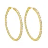 Allyanna Gifts Women's Moissanite Inside Out Hinged Hoop Earrings In Gold In Gold