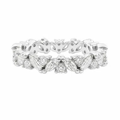 Allyanna Gifts Women's Moissanite Marquise & Round Cluster Eternity Ring Band In Silver In Metallic