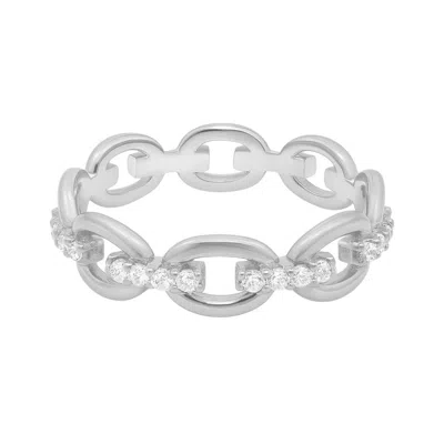 Allyanna Gifts Women's Moissanite Oval Link Band Bracelet In Silver In Metallic