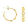 Allyanna Gifts Women's Moissanite Oval Link Post Hoop Earrings In Gold In Gold