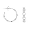 Allyanna Gifts Women's Moissanite Oval Link Post Hoop Earrings In Silver In Silver