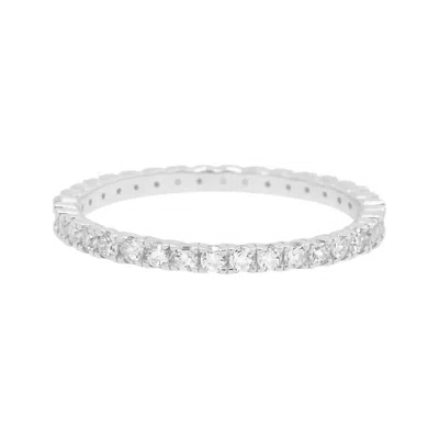Allyanna Gifts Women's Moissanite Pave Band Ring In Sterling Silver In Metallic